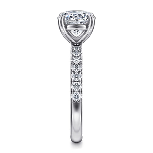 14K White Gold Round Diamond Engagement Ring