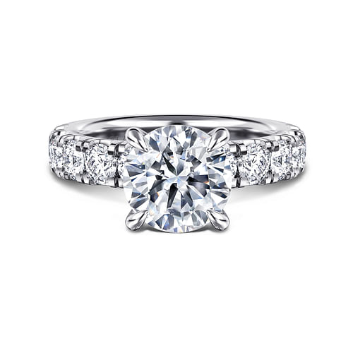 14K White Gold Round Diamond Engagement Ring