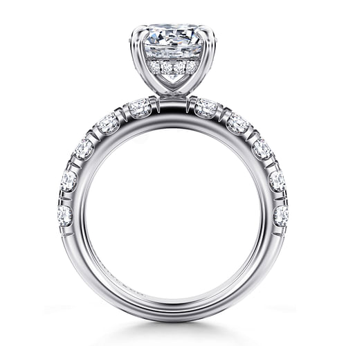 14K White Gold Round Diamond Engagement Ring