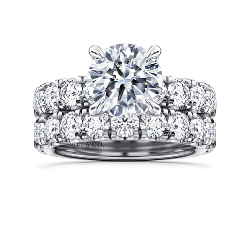 14K White Gold Round Diamond Engagement Ring