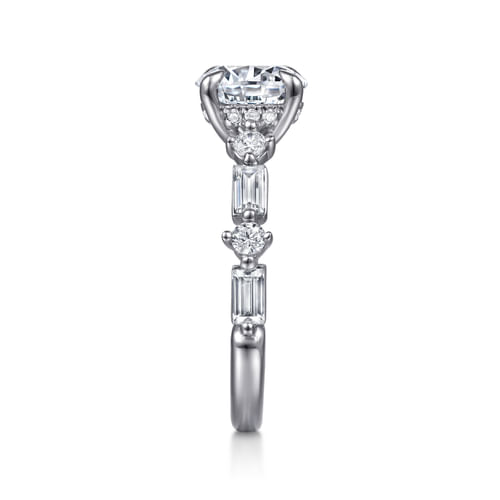 14K White Gold Round Diamond Engagement Ring