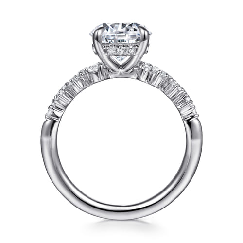 14K White Gold Round Diamond Engagement Ring