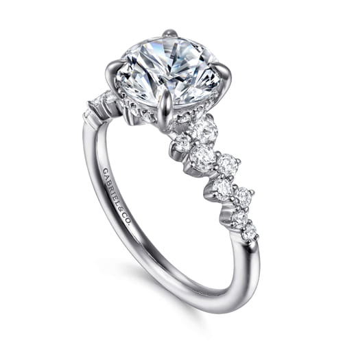 14K White Gold Round Diamond Engagement Ring