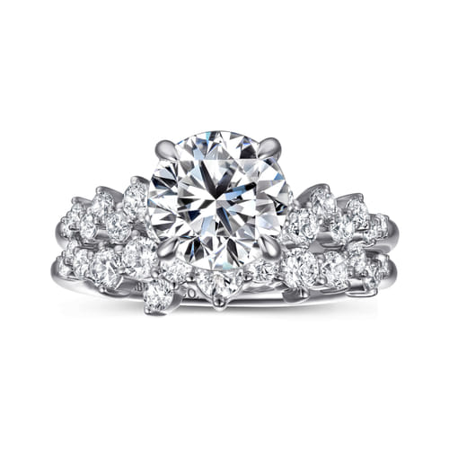 14K White Gold Round Diamond Engagement Ring