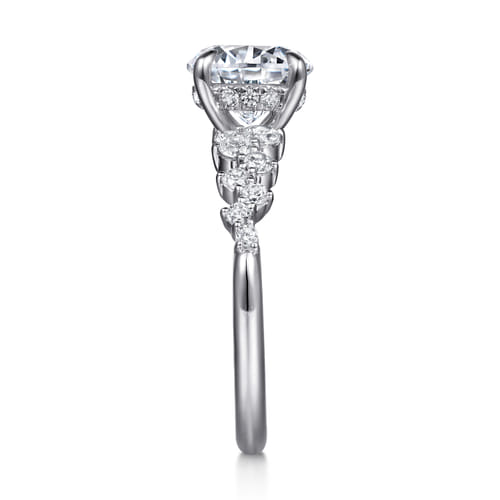 14K White Gold Round Diamond Engagement Ring
