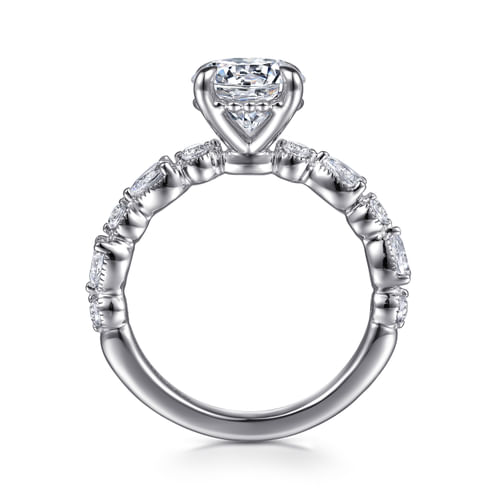 14K White Gold Round Diamond Engagement Ring
