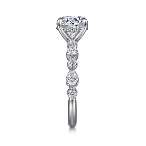 14K White Gold Round Diamond Engagement Ring