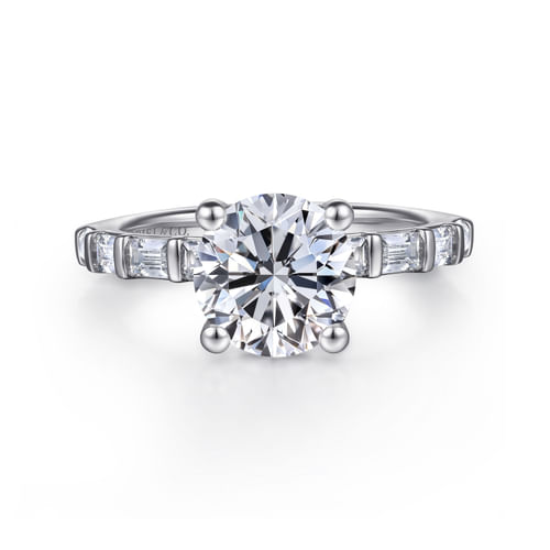 14K White Gold Round Diamond Engagement Ring