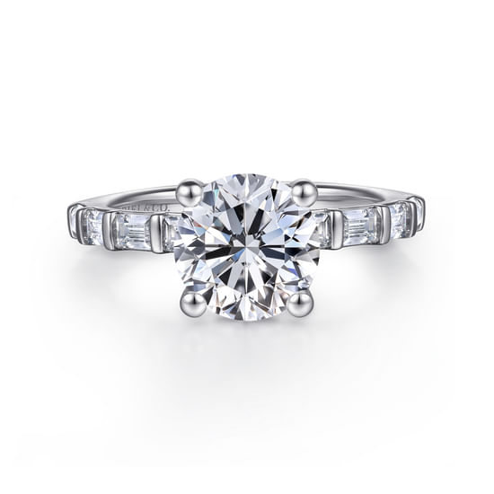 Gabriel - 14K White Gold Round Diamond Engagement Ring