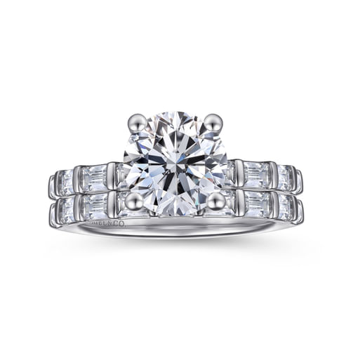 14K White Gold Round Diamond Engagement Ring