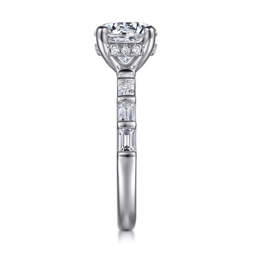 14K White Gold Round Diamond Engagement Ring