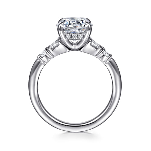 14K White Gold Round Diamond Engagement Ring