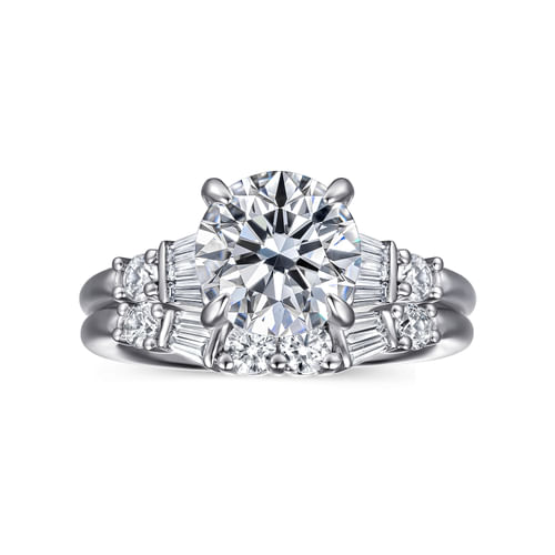 14K White Gold Round Diamond Engagement Ring