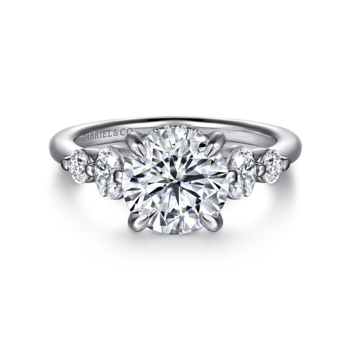 14K White Gold Round Diamond Engagement Ring