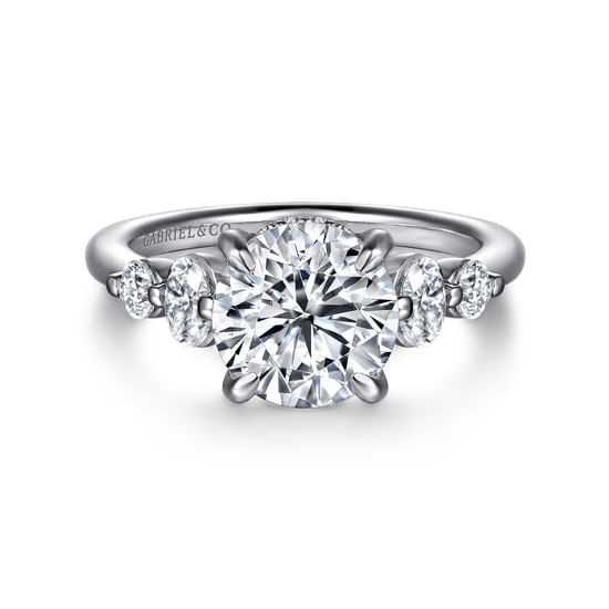 Gabriel - 14K White Gold Round Diamond Engagement Ring