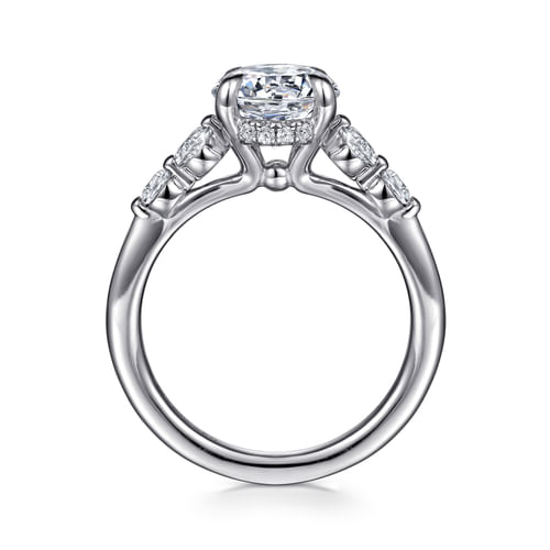14K White Gold Round Diamond Engagement Ring