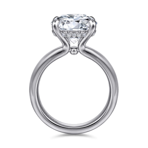 14K White Gold Round Diamond Engagement Ring