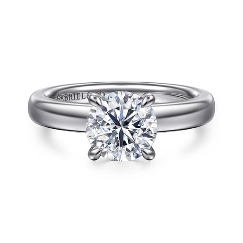 14K White Gold Round Diamond Engagement Ring