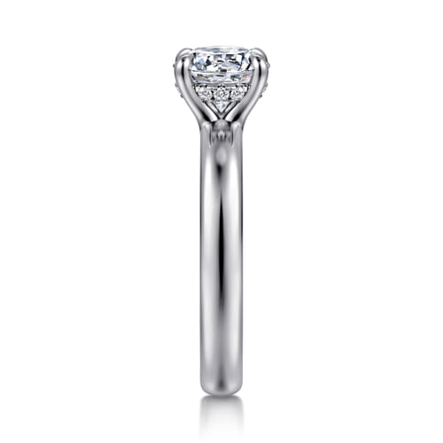14K White Gold Round Diamond Engagement Ring