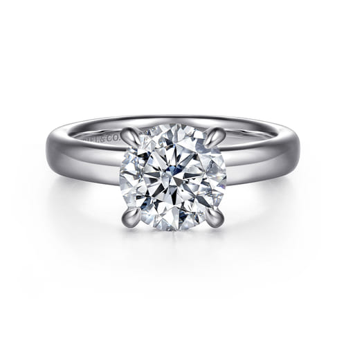 14K White Gold Round Diamond Engagement Ring
