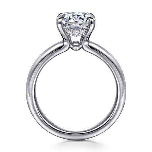 14K White Gold Round Diamond Engagement Ring