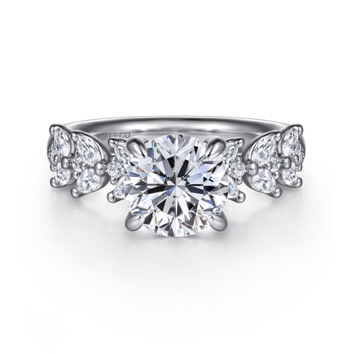14K White Gold Round Diamond Engagement Ring