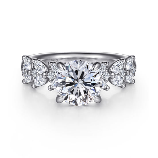 Gabriel - 14K White Gold Round Diamond Engagement Ring