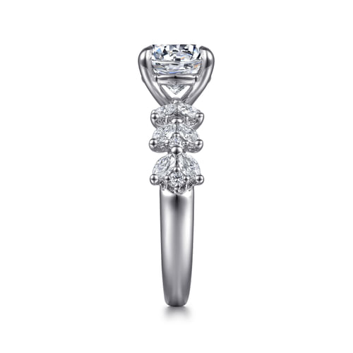 14K White Gold Round Diamond Engagement Ring