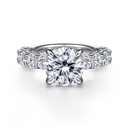 Gabriel - 14K White Gold Round Diamond Engagement Ring