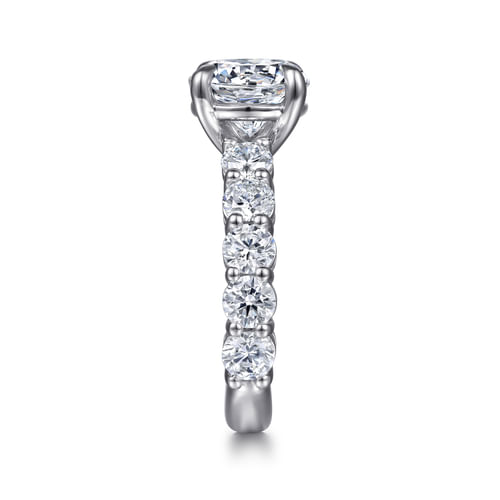 14K White Gold Round Diamond Engagement Ring