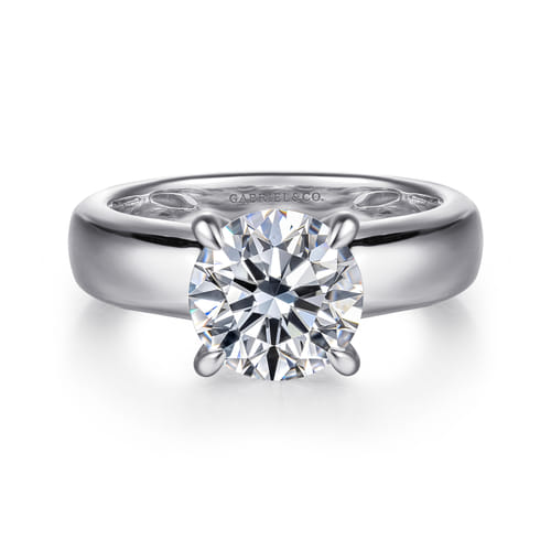 14K White Gold Round Diamond Engagement Ring