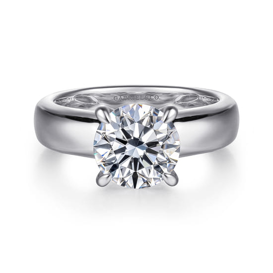 Gabriel - 14K White Gold Round Diamond Engagement Ring