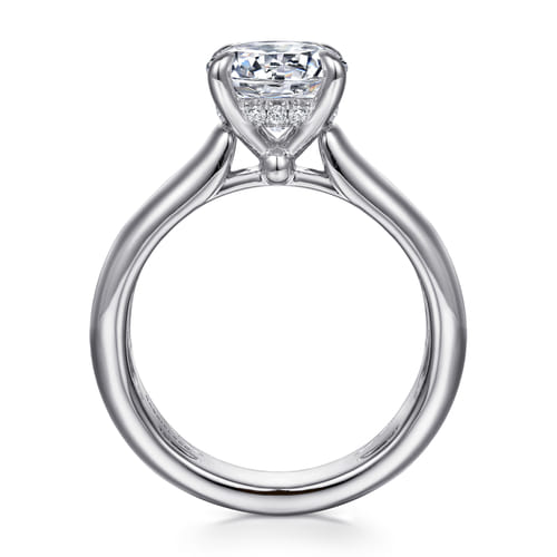 14K White Gold Round Diamond Engagement Ring