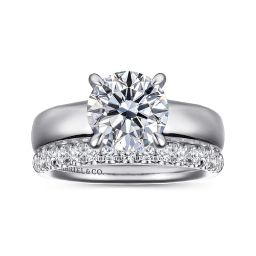 14K White Gold Round Diamond Engagement Ring