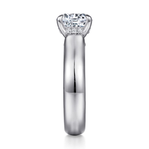 14K White Gold Round Diamond Engagement Ring