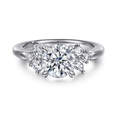 14K White Gold Round Diamond Engagement Ring
