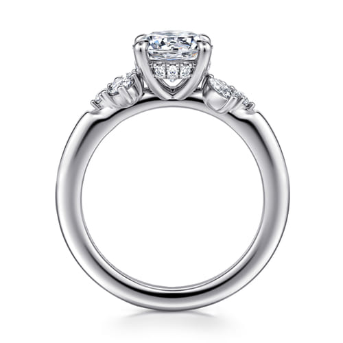 14K White Gold Round Diamond Engagement Ring