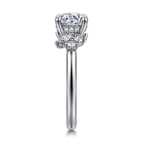 14K White Gold Round Diamond Engagement Ring