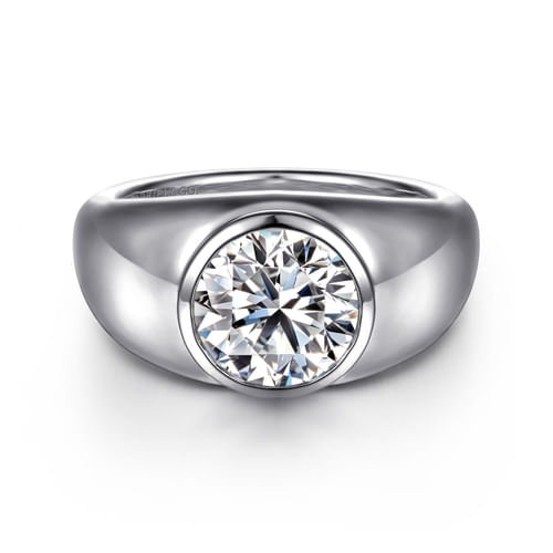 14K White Gold Round Diamond Engagement Ring