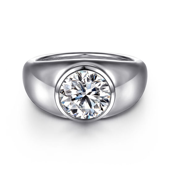 Gabriel - 14K White Gold Round Diamond Engagement Ring