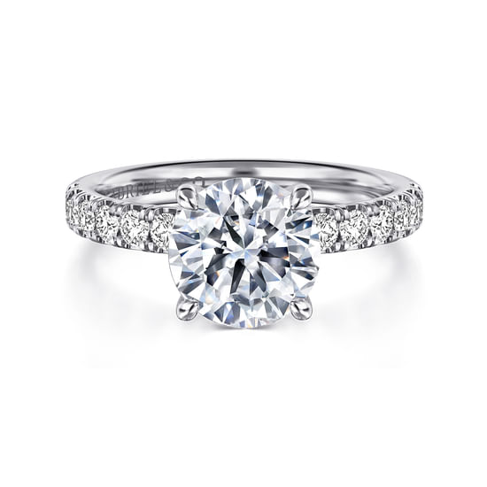Gabriel - 14K White Gold Round Diamond Engagement Ring