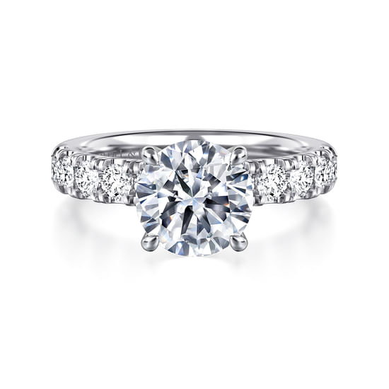Gabriel - 14K White Gold Round Diamond Engagement Ring