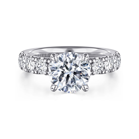 Gabriel - 14K White Gold Round Diamond Engagement Ring