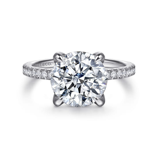 Gabriel - 14K White Gold Round Diamond Engagement Ring
