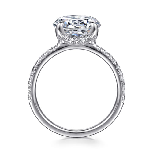 14K White Gold Round Diamond Engagement Ring