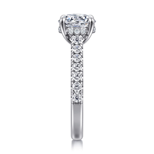 14K White Gold Round Diamond Engagement Ring