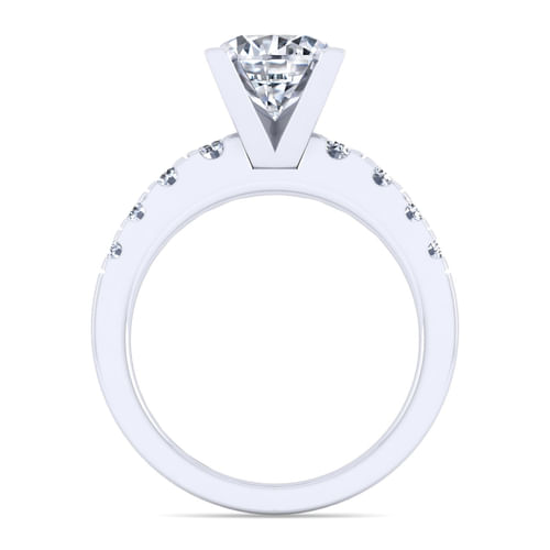 14K White Gold Round Diamond Engagement Ring