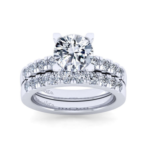 14K White Gold Round Diamond Engagement Ring