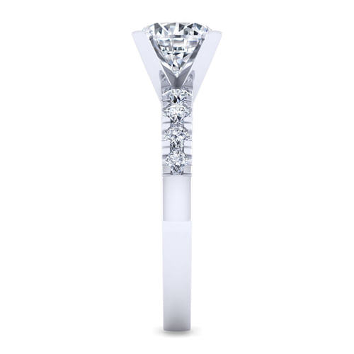 14K White Gold Round Diamond Engagement Ring