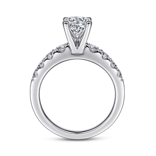 14K White Gold Round Diamond Engagement Ring